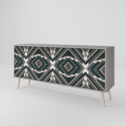 DIMENSION DELIGHTS 3-Door Sideboard in Grey Finish