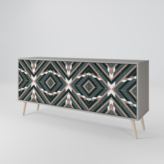 DIMENSION DELIGHTS 3-Door Sideboard in Grey Finish