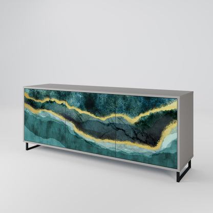 GOLDRUSH ODYSSEY 3-Door Sideboard in Grey Finish