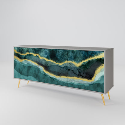 GOLDRUSH ODYSSEY 3-Door Sideboard in Grey Finish
