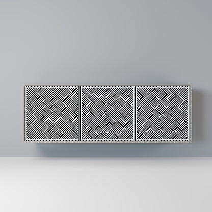 Credenza a 3 ante TEMPORARY SEQUENCE in finitura grigia