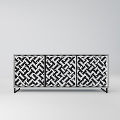 Credenza a 3 ante TEMPORARY SEQUENCE in finitura grigia