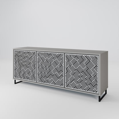 Credenza a 3 ante TEMPORARY SEQUENCE in finitura grigia