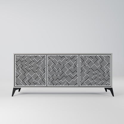 Credenza a 3 ante TEMPORARY SEQUENCE in finitura grigia