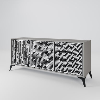 Credenza a 3 ante TEMPORARY SEQUENCE in finitura grigia