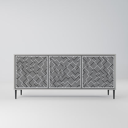 Credenza a 3 ante TEMPORARY SEQUENCE in finitura grigia
