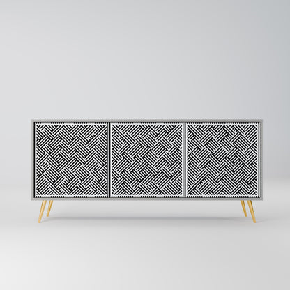 Credenza a 3 ante TEMPORARY SEQUENCE in finitura grigia