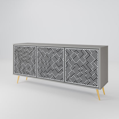 Credenza a 3 ante TEMPORARY SEQUENCE in finitura grigia