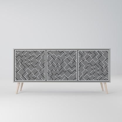 Credenza a 3 ante TEMPORARY SEQUENCE in finitura grigia