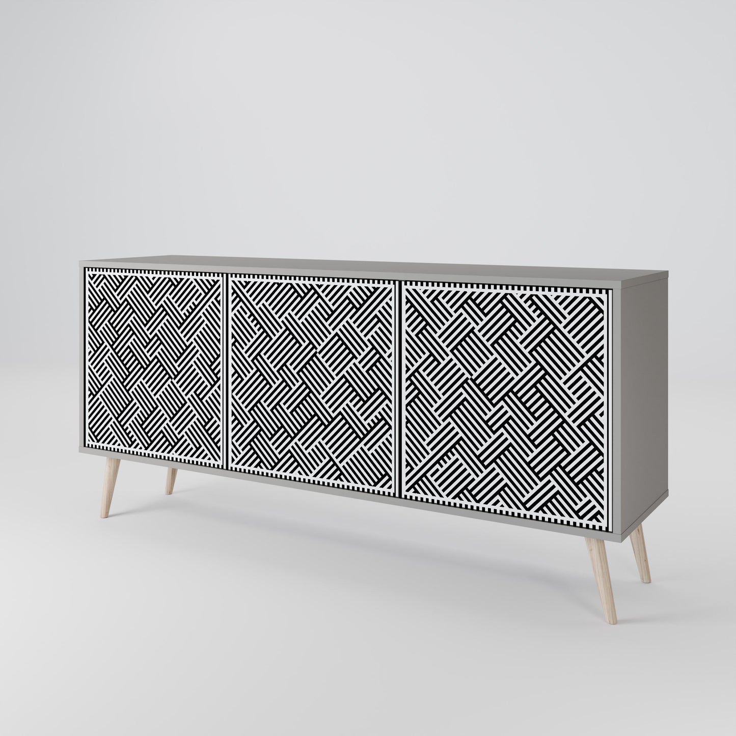 Credenza a 3 ante TEMPORARY SEQUENCE in finitura grigia