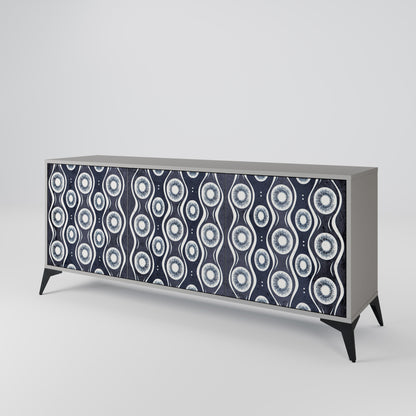 GRAPHITE EYES 3-Door Sideboard in Grey Finish