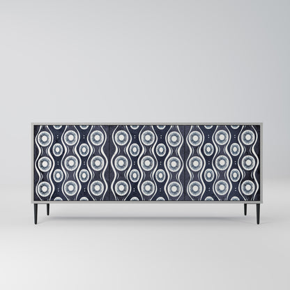 GRAPHITE EYES 3-Door Sideboard in Grey Finish