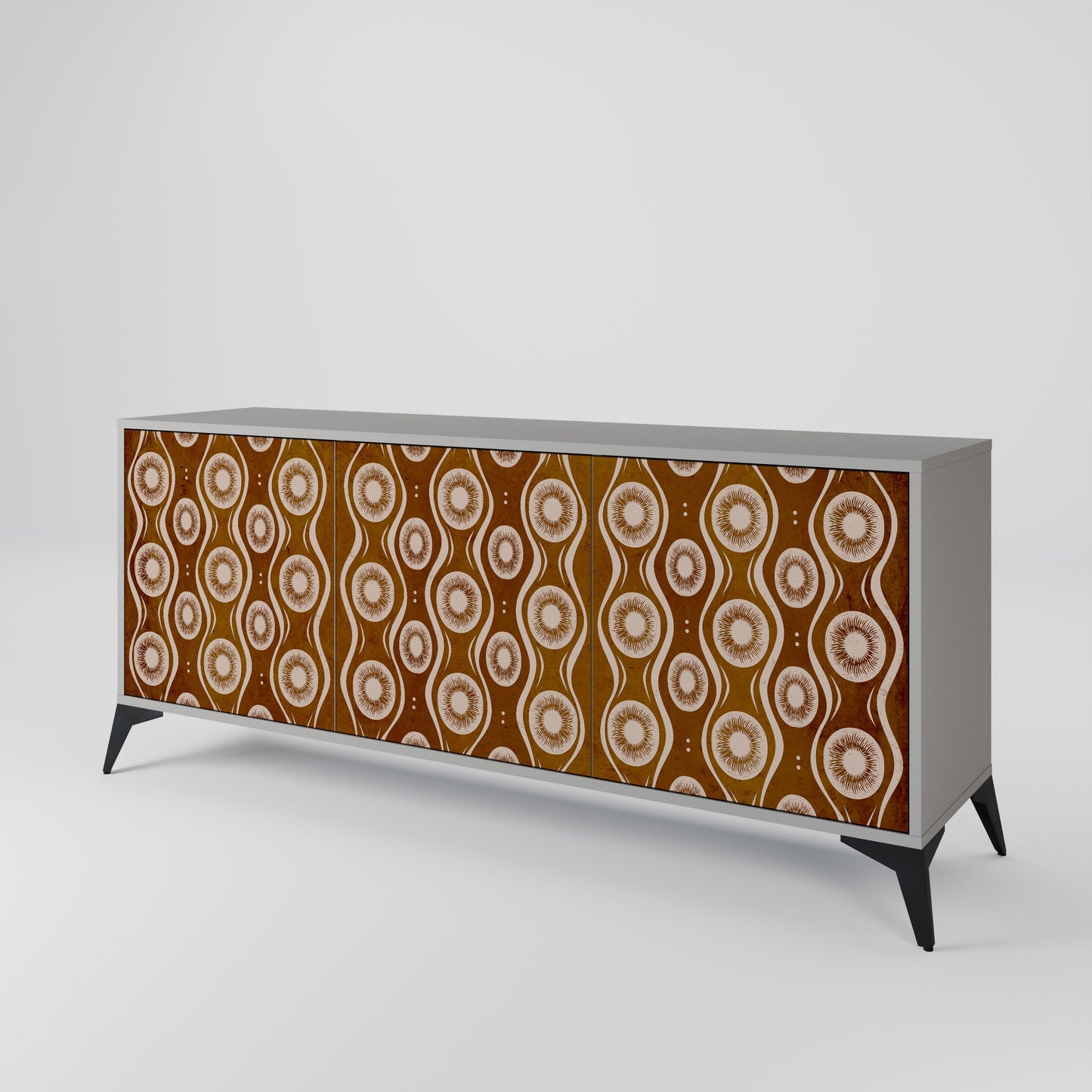 BROWN EYES 3-Door Sideboard in Grey Finish