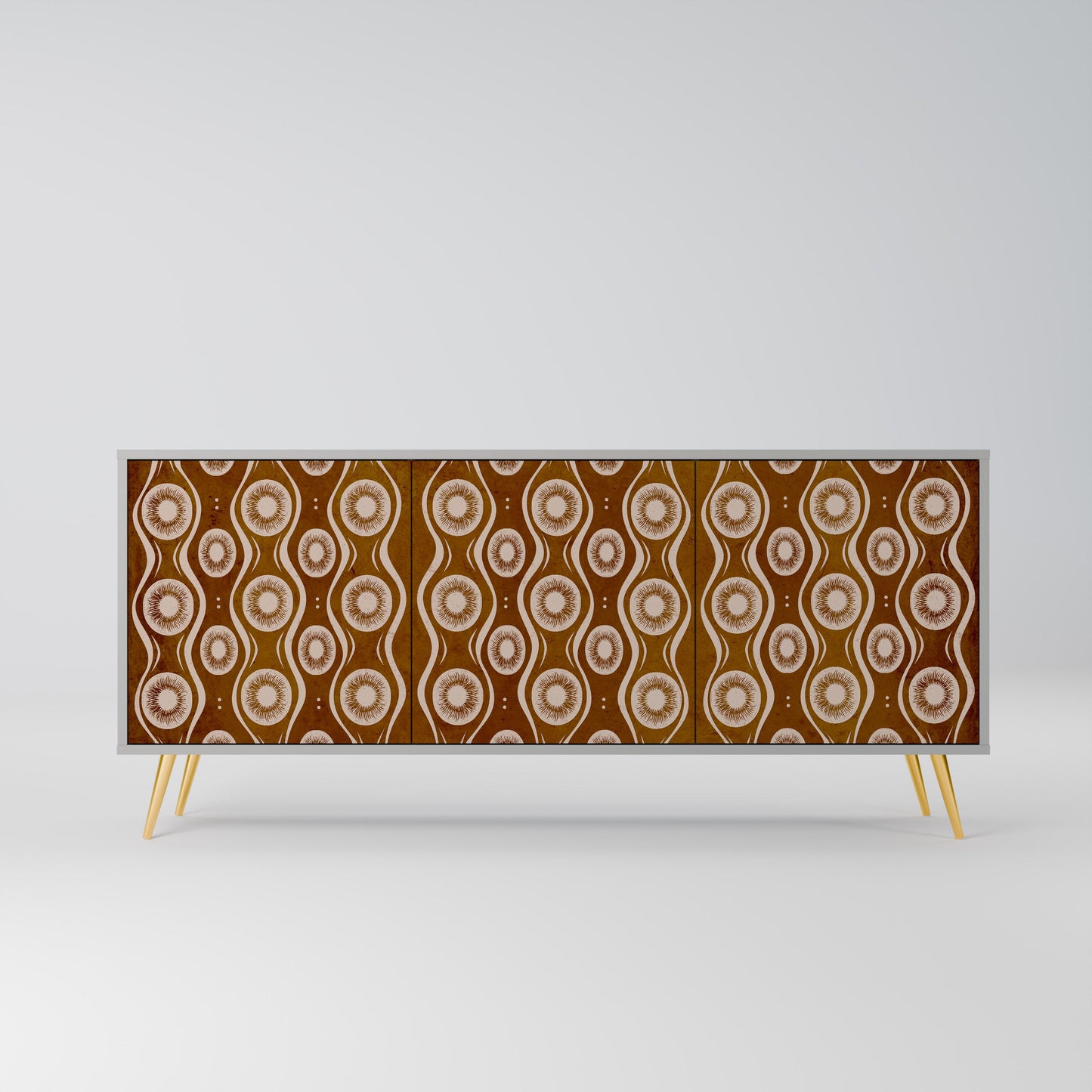 BROWN EYES 3-Door Sideboard in Grey Finish