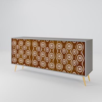 BROWN EYES 3-Door Sideboard in Grey Finish