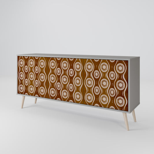 Credenza BROWN EYES a 3 ante in finitura grigia