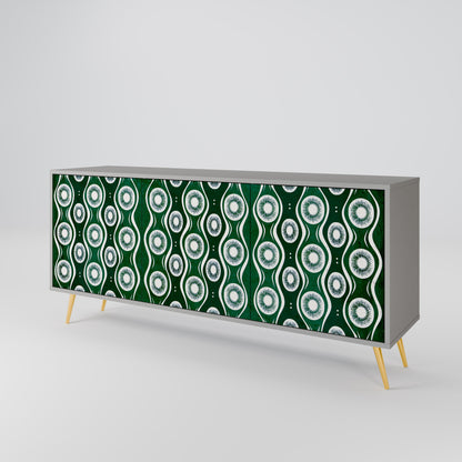 GREEN EYES 3-Door Sideboard in Grey Finish
