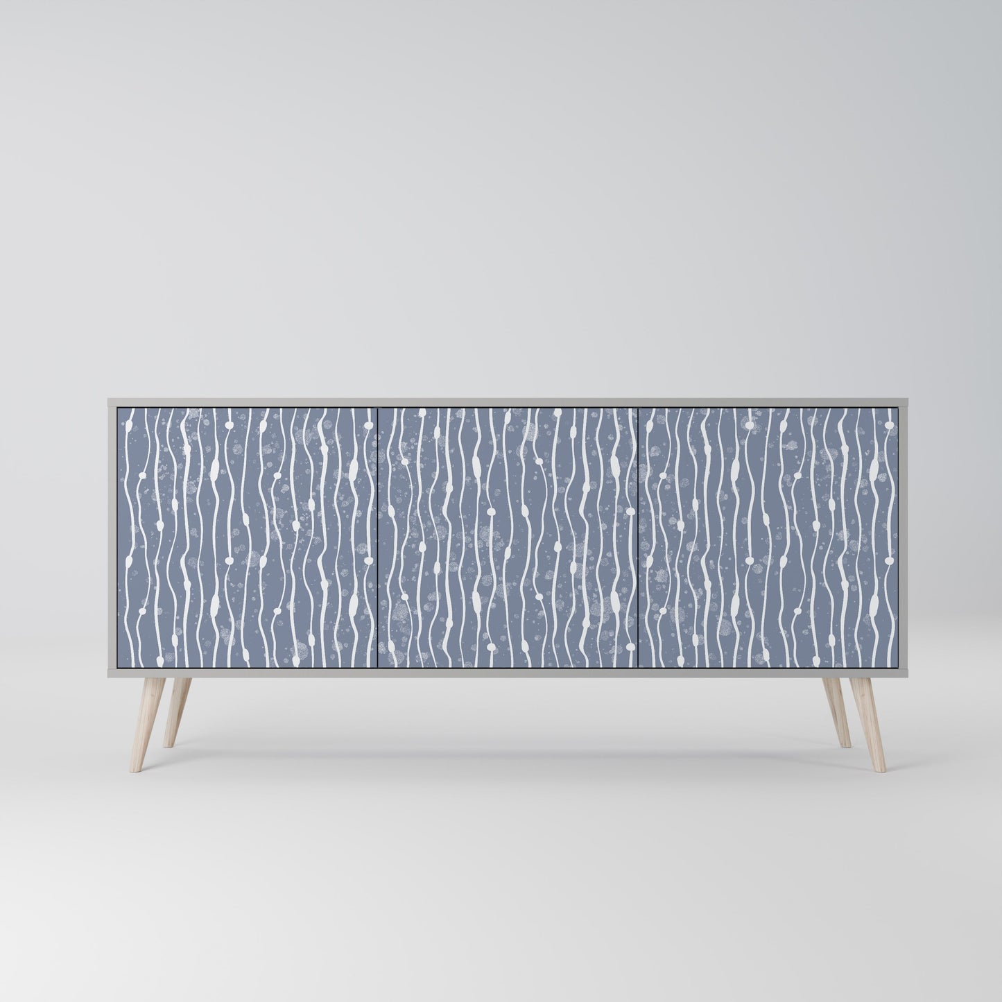 GRAPHITE RAIN 3-Door Sideboard in Grey Finish