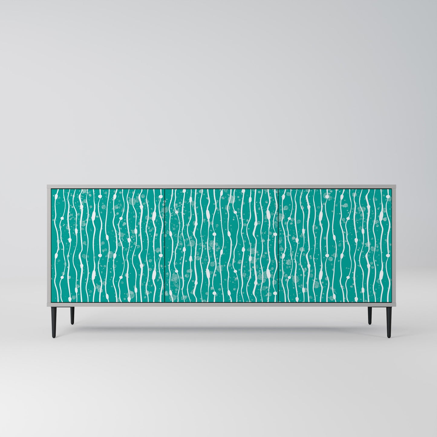 Credenza a 3 ante TURQUOISE RAIN in finitura grigia