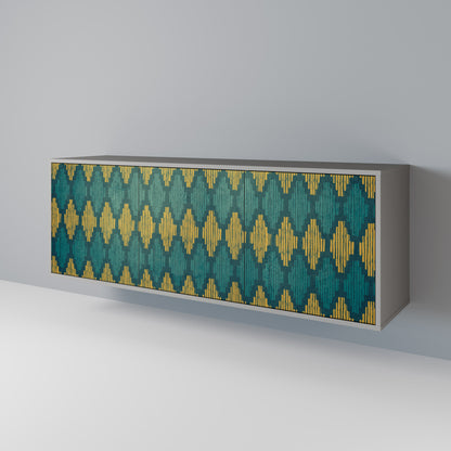 POLYGONS 3-Door Sideboard in Grey Finish