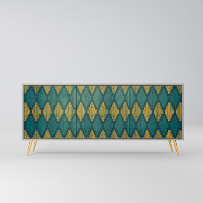 POLYGONS 3-Door Sideboard in Grey Finish