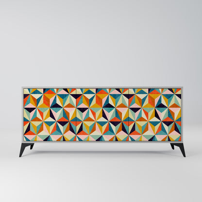 TESSELATE TREASURES 3-Door Sideboard in Grey Finish