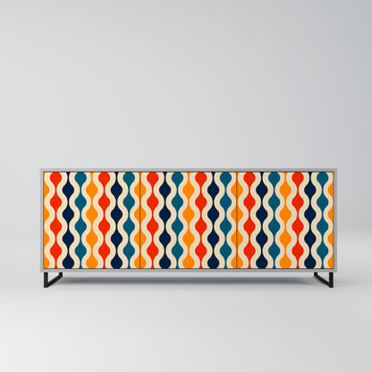 COLORFUL NOSTALGIA 3-Door Sideboard in Grey Finish