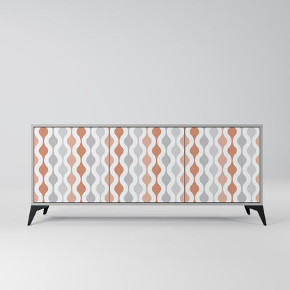 HAZY NOSTALGIA 3-Door Sideboard in Grey Finish