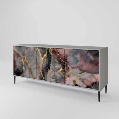 GOLDEN TIDES 3-Door Sideboard in Grey Finish