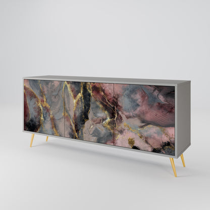 GOLDEN TIDES 3-Door Sideboard in Grey Finish