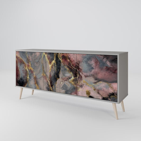 GOLDEN TIDES 3-Door Sideboard in Grey Finish