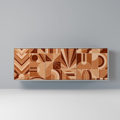 Credenza PRISM MOSAIC a 3 ante in finitura grigia