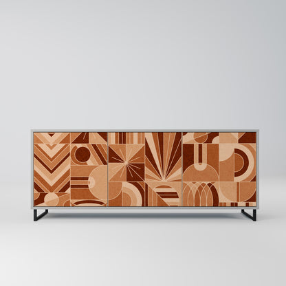 Credenza PRISM MOSAIC a 3 ante in finitura grigia