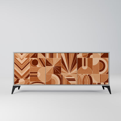 Credenza PRISM MOSAIC a 3 ante in finitura grigia