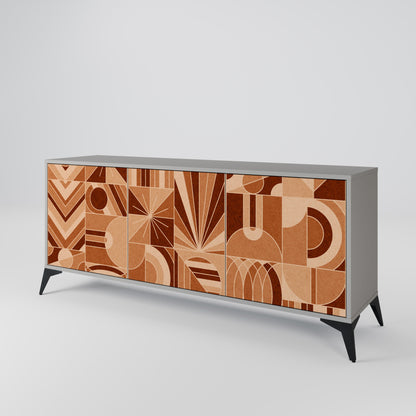 Credenza PRISM MOSAIC a 3 ante in finitura grigia