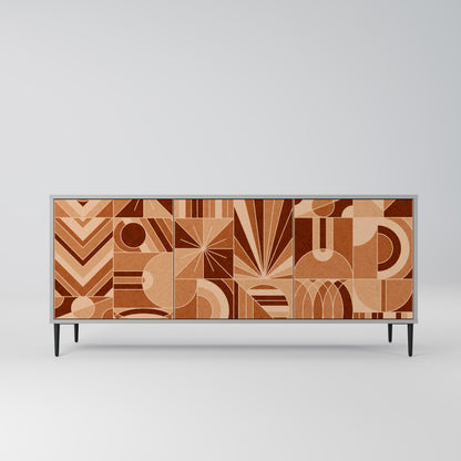 Credenza PRISM MOSAIC a 3 ante in finitura grigia