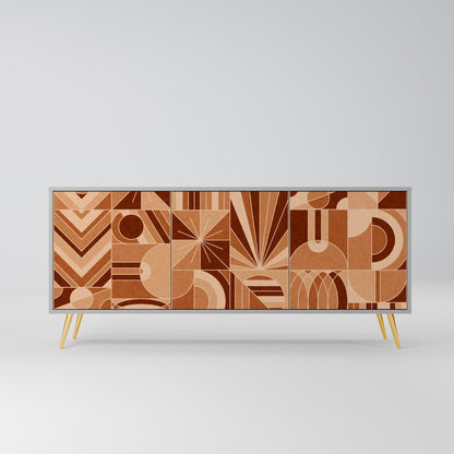 Credenza PRISM MOSAIC a 3 ante in finitura grigia