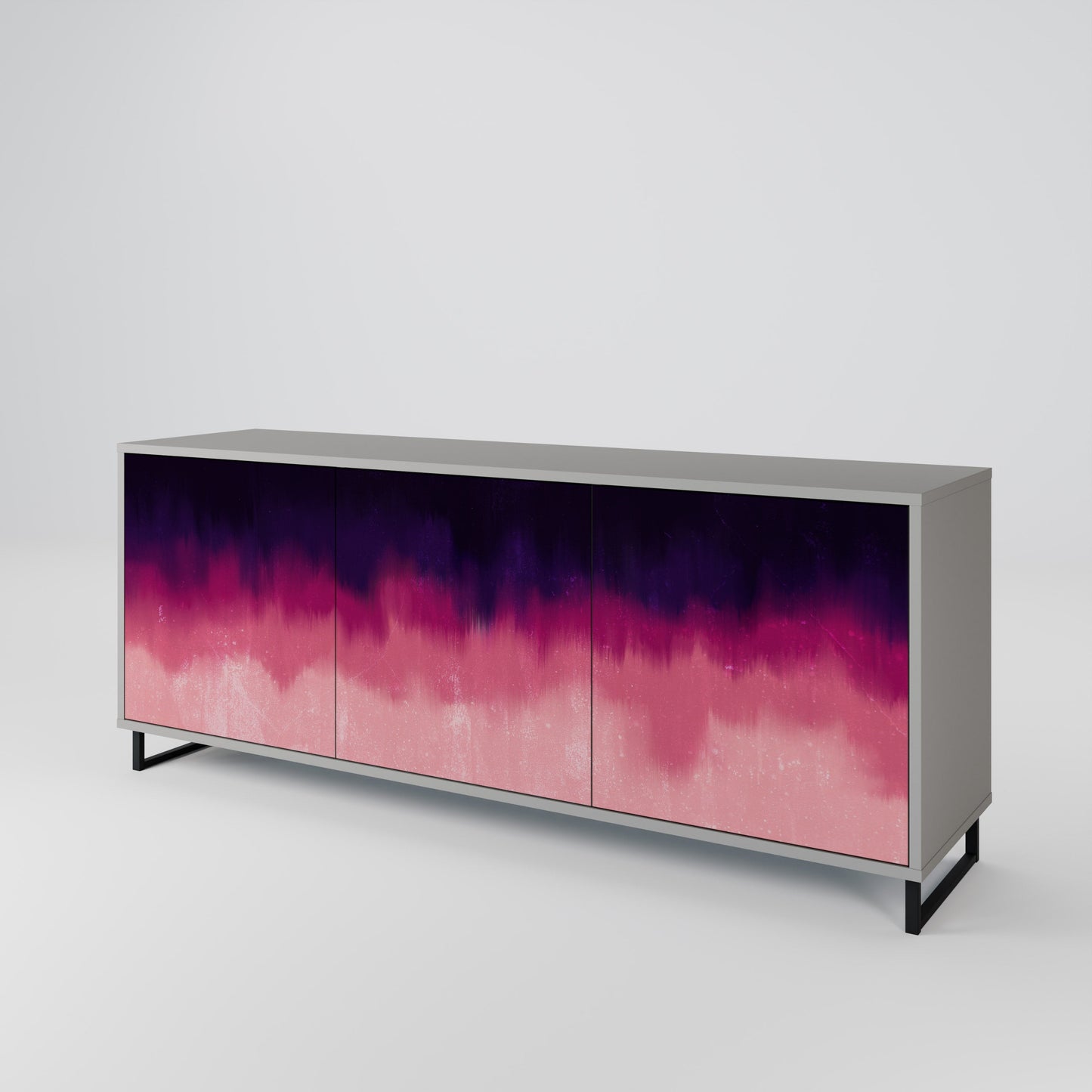 Credenza AURORA BOREALIS a 3 ante in finitura grigia