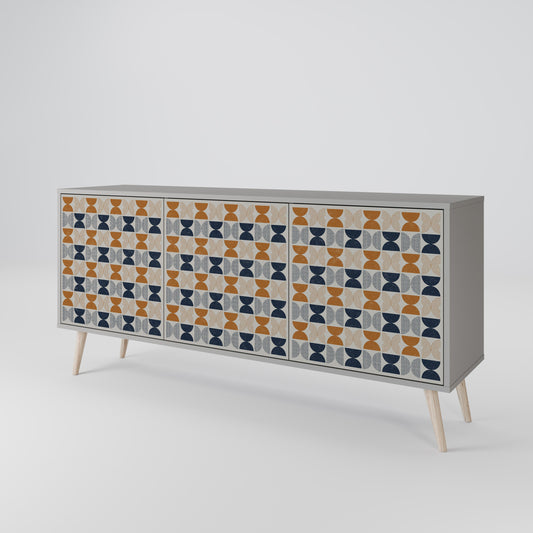 Credenza a 3 ante REFLECTION RANGE in finitura grigia