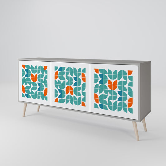 Credenza a 3 ante BE THE CHANGE in finitura grigia