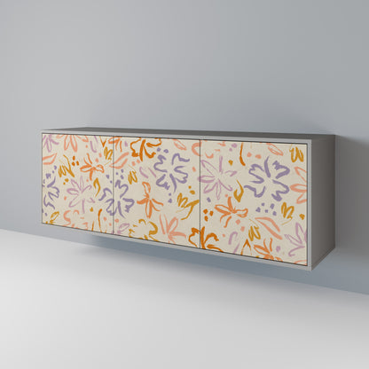 Credenza SPRING WHIMSY a 3 ante in finitura grigia