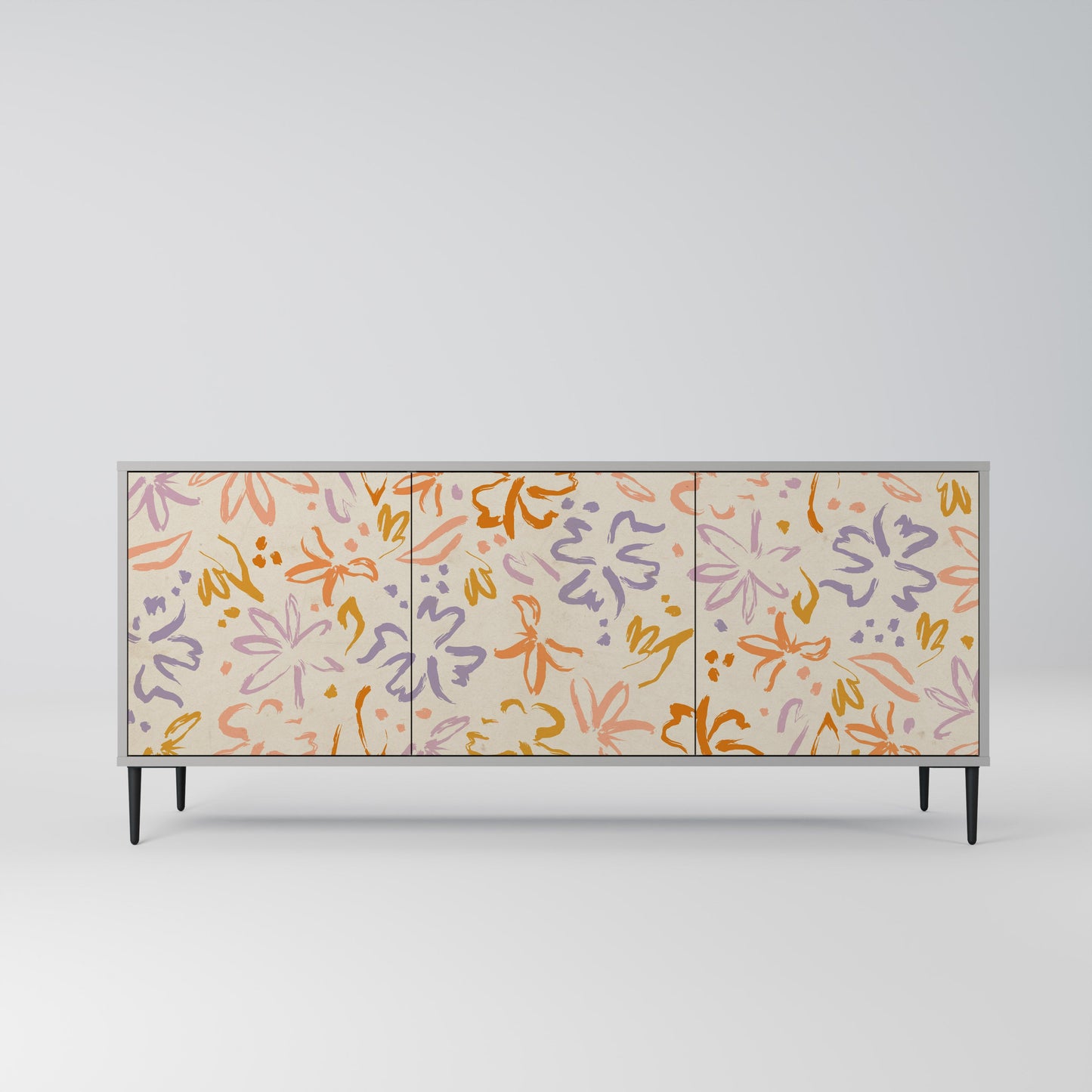 Credenza SPRING WHIMSY a 3 ante in finitura grigia