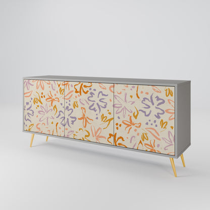 Credenza SPRING WHIMSY a 3 ante in finitura grigia