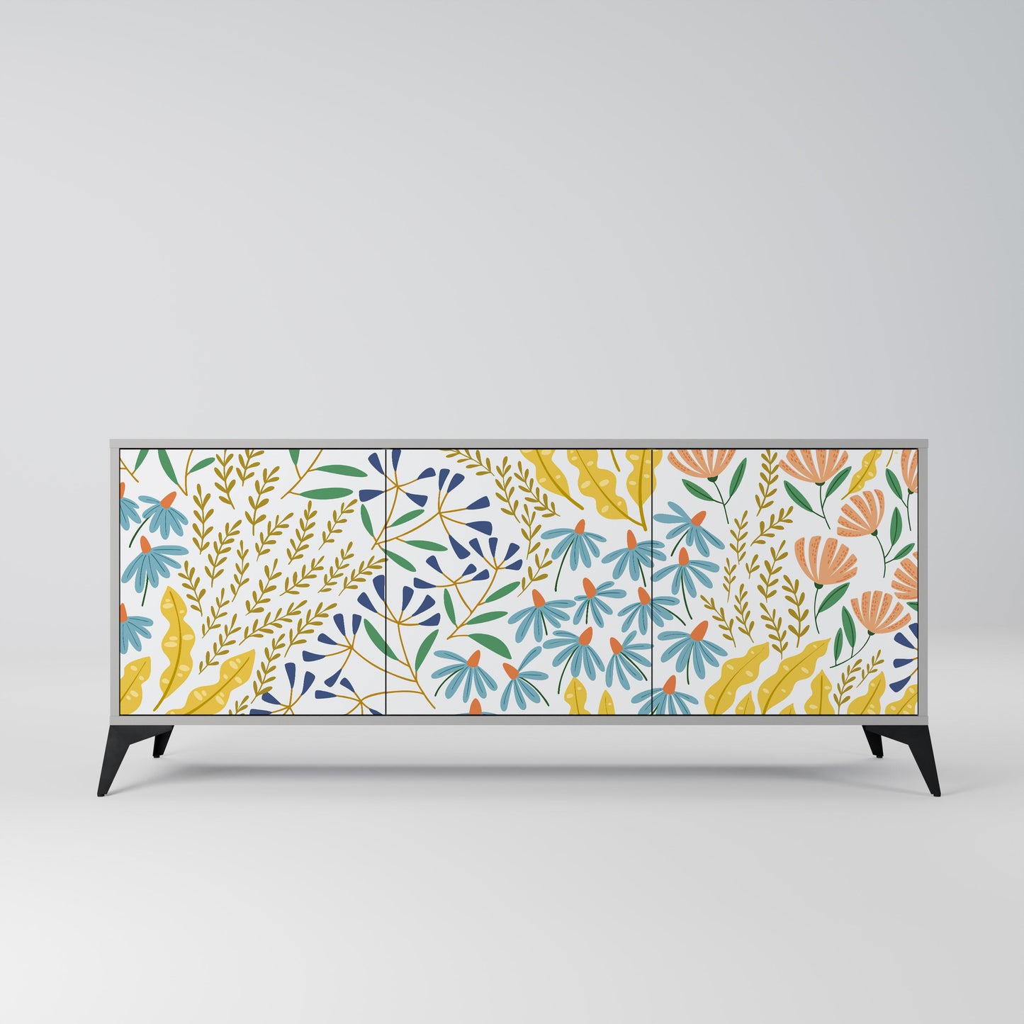 HELLO SPRING 3-Door Sideboard in Grey Finish