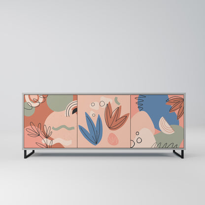 PASTEL DESTINY 3-Door Sideboard in Grey Finish