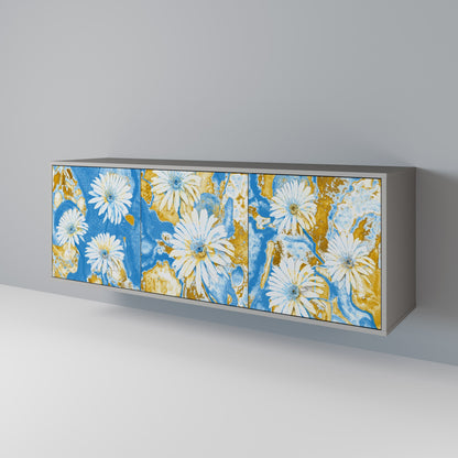 DAISY LUXE 3-Door Sideboard in Grey Finish