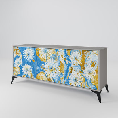 DAISY LUXE 3-Door Sideboard in Grey Finish