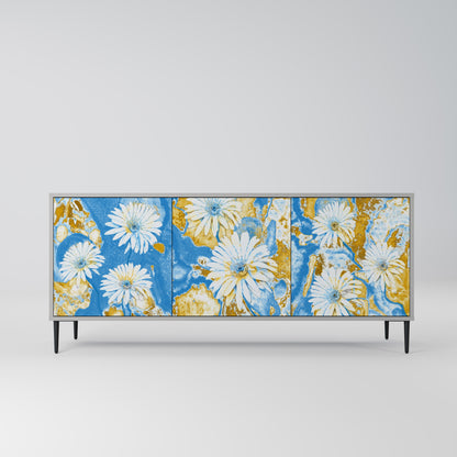 DAISY LUXE 3-Door Sideboard in Grey Finish