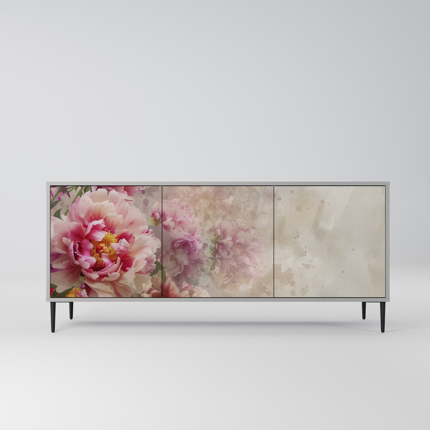 Credenza a 3 ante PEONY WHISPER in finitura grigia