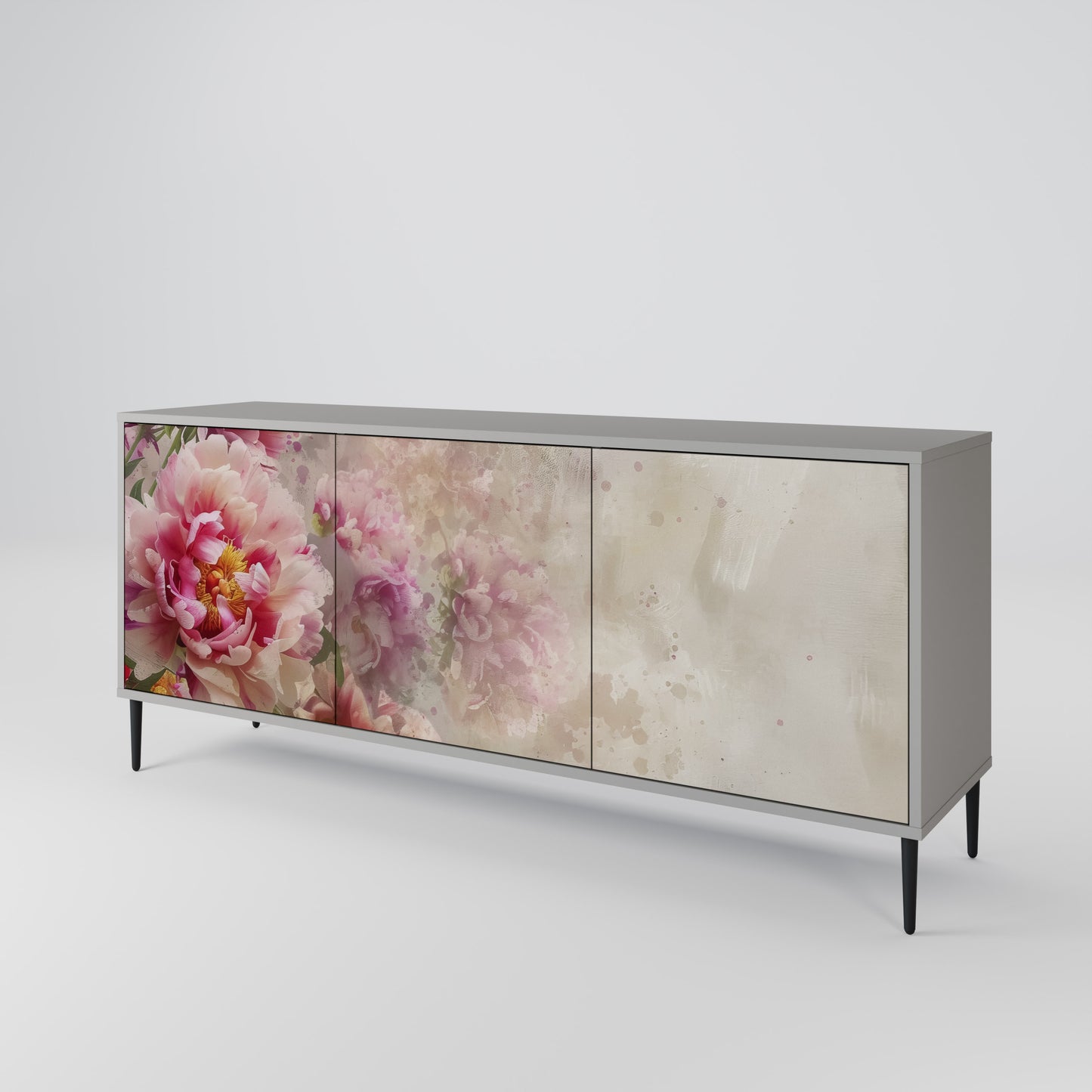 Credenza a 3 ante PEONY WHISPER in finitura grigia